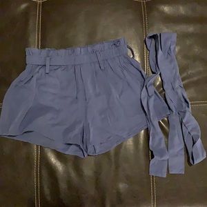 Soft and cute high waisted tie shorts